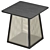Wooden Rattan Quad Side Table 3D model small image 2