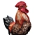 Regal Rooster Statue 3D Model 3D model small image 5