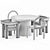 Scandinavian Dining Set with Style 3D model small image 7