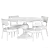 Magnolia Dining Set Ivory Whitewash 3D model small image 4