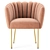 Luxurious Performance Velvet Armchair 3D model small image 2