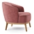 Elegant Megan Armchair Maple Wood 3D model small image 3