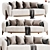 Modern Curved Fabric Sofa Gino 3D model small image 1