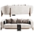 Modern Curved Fabric Sofa Gino 3D model small image 2