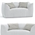 Italian Design Bamboo 2-Seater Sofa 3D model small image 1