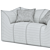 Italian Design Bamboo 2-Seater Sofa 3D model small image 4