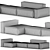 Modern Slimline BOCA NAVI Sofa 3D model small image 2