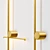 Elegant Metal Glass Coordinates Wall Lamp 3D model small image 2