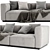 Stylish Cassina Mex Cube Sofa 3D model small image 3