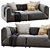  Sleek Modern Meridiani Bacon Sofa 3D model small image 3