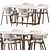 Evelyn Marble Dining Set 3D model small image 2