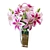 Pink Lilies Bouquet 3D Model 3D model small image 4