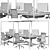 Modern Office Chair Set2015 Polys 3D model small image 5