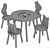 Animal Kids Chair with Table 3D model small image 6