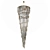 Crystal Pendant Chandelier Gold Chrome 3D model small image 2