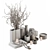 Elegant White Beige Bouquet Set 3D model small image 1