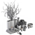 Elegant White Beige Bouquet Set 3D model small image 5