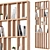 Wooden Room Divider Shelving 3D model small image 3