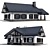 Modern Wood Home Model 3D model small image 2