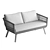 Heather Outdoor Loveseat Set 3D model small image 5