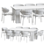 Modern Minimalist Oleandro Dining Set 3D model small image 3