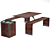 Industrial Style Bench with Bin 3D model small image 3