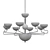 Murano Red Glass Chandelier Art 3D model small image 2