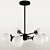 Sleek Modern Linear Sputnik Chandelier 3D model small image 3
