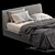
Luxury Memory Foam Bed with Storage 3D model small image 4