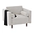 Elegance Elevated: Luca Armchair 3D model small image 3