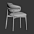 Modern Wood Dining Chair Oleandro 3D model small image 3