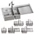 BLANCO Claron Sink Set & Faucet 3D model small image 1