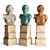 Niobe Bust Statue in Metal & Plaster 3D model small image 1