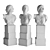 Niobe Bust Statue in Metal & Plaster 3D model small image 6