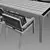 Modern Teak Dining Set with Chairs 3D model small image 3