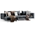 Modern Flexform Ettore Chaise Lounge 3D model small image 3