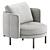 Minotti Tor Armchair Texture OBJ 3D model small image 2