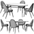 Modern Rustic Dining Set Oak 3D model small image 10