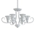 Ribbed Glass Flared Chandelier, Elegant 3D model small image 2