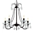 Retro Black Swooping Crystal Chandelier 3D model small image 1
