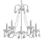 Retro Black Swooping Crystal Chandelier 3D model small image 2