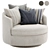 Luxury Swivel Accent Chair 3D model small image 1