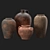 Handcrafted Clay Vases Set 3D model small image 2