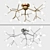 Modern LED Ceiling Chandelier with Petals 3D model small image 1