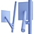 Elegant Crossroads LED Wall Sconce 3D model small image 3