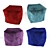 Boho Knit Pouf Ottoman 3D model small image 1