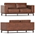 Modern Leather Sofa 3D Model 3D model small image 2
