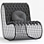 Rocking Aluminium & Rope Armchair 3D model small image 2
