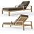 Restoration Hardware Teak Chaise Lounger 3D model small image 1