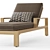 Restoration Hardware Teak Chaise Lounger 3D model small image 2